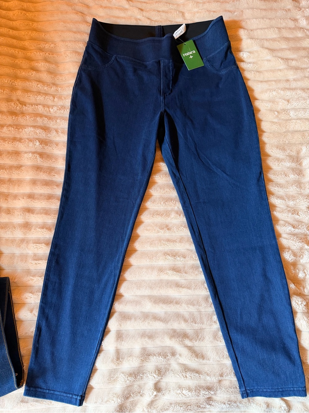 Halara Blue Denim Jeggings XL Dark Wash Pull  On Pants NEW 26” Inseam Leggings
